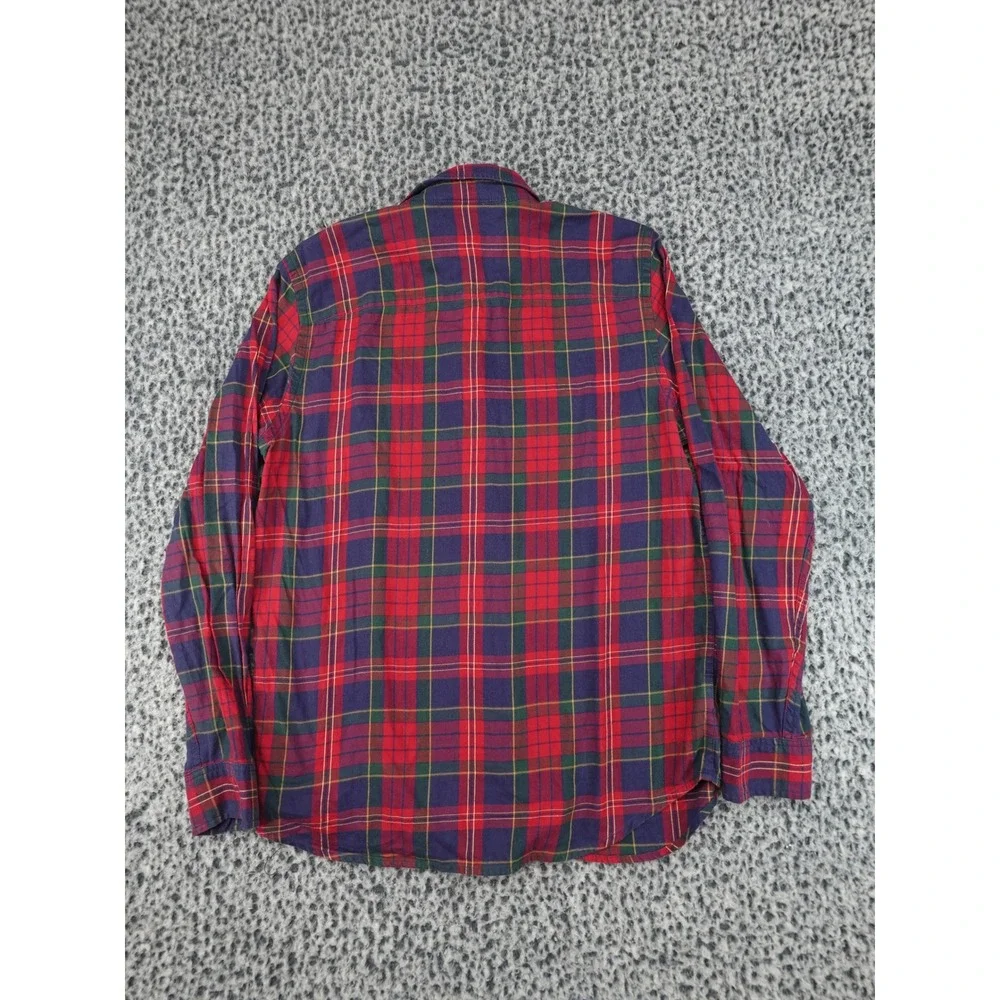 Lauren Ralph Lauren Plaid Shirt Womens Medium‎ Red Ruffle Trim Button Down